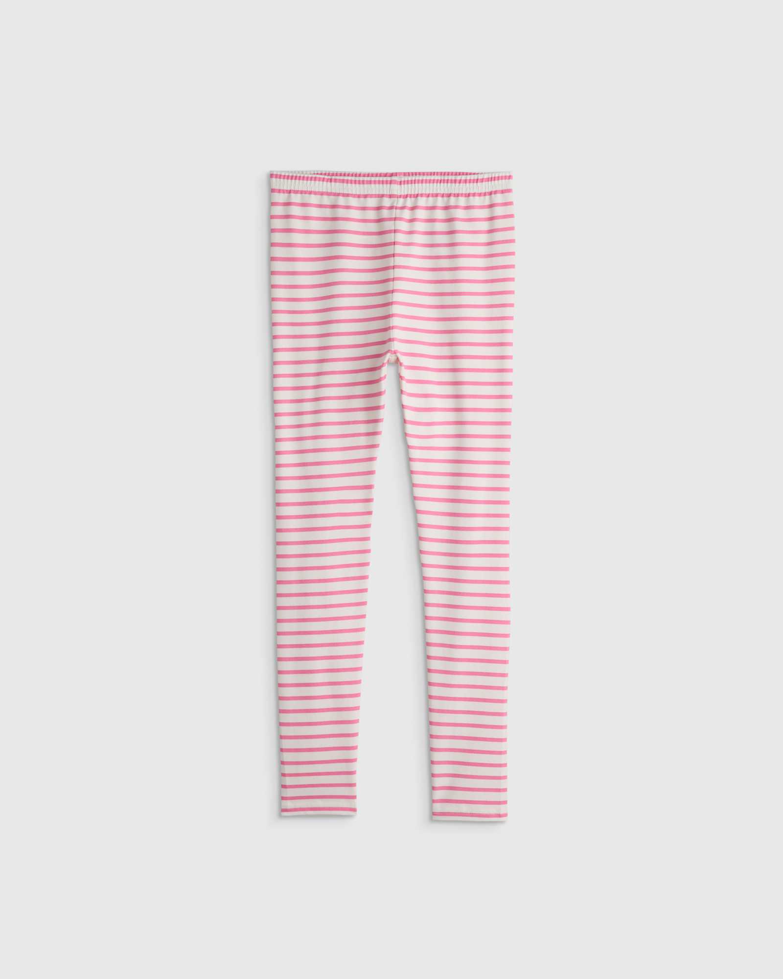 Pink Dancing Stripe Organic Cotton Leggings