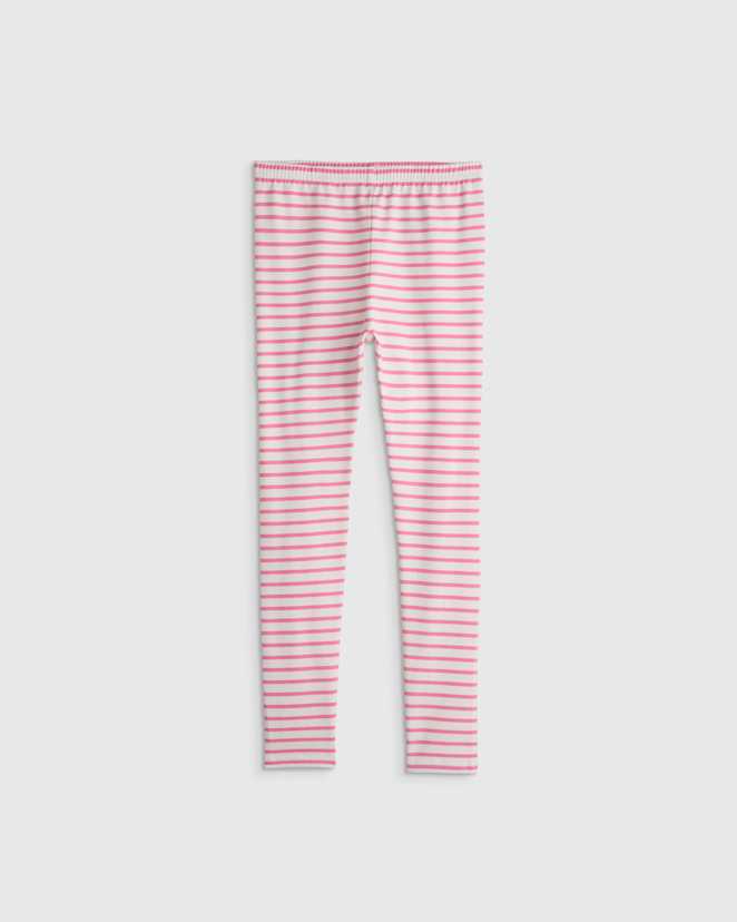 Pink Dancing Stripe Organic Cotton Leggings