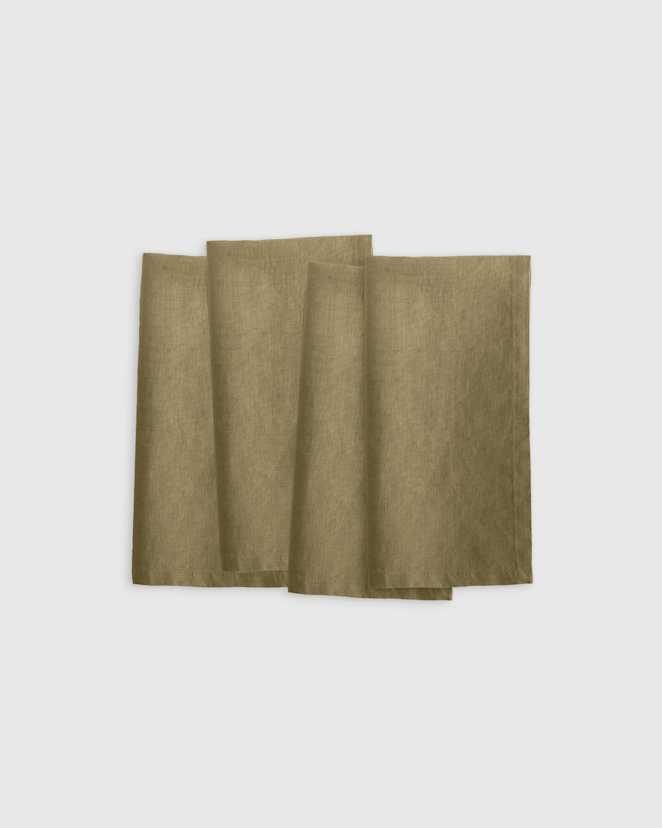 Aloe Serviettes de table en lin européen (ensemble de 4)