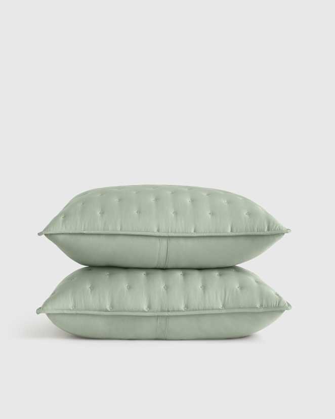 Sage Ensemble de taies décoratives de rêve matelassées en bambou