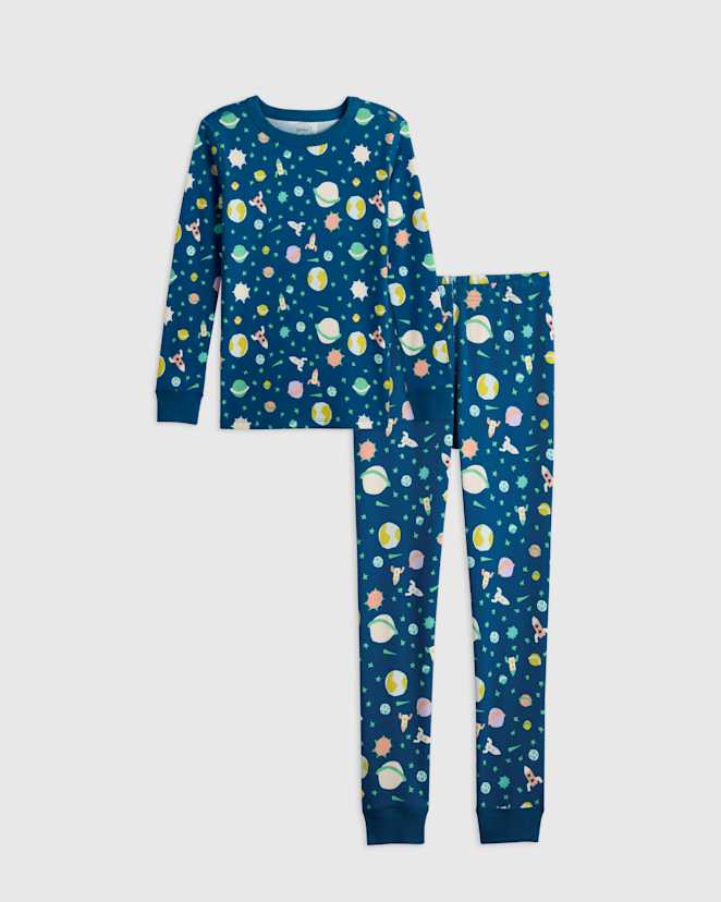 Planets 100% Organic Cotton Long Sleeve and Pant Pajama Set