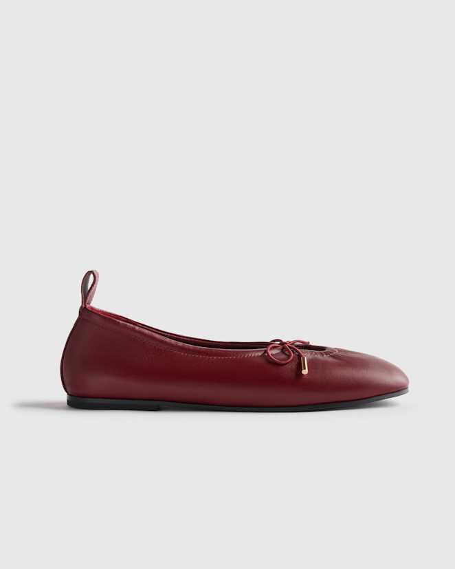 Garnet Italian Leather Keyhole Ballet Flat