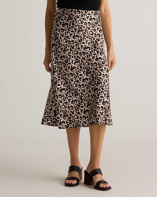 Leopard 100% Washable Silk Skirt