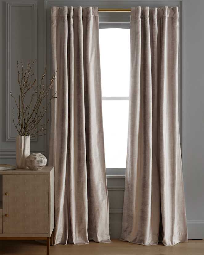 Silver Luster Velvet True Blackout Curtain - Single Panel