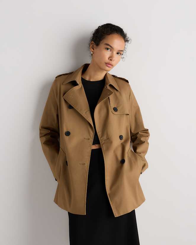 Dark Khaki Trench court extensible confortable