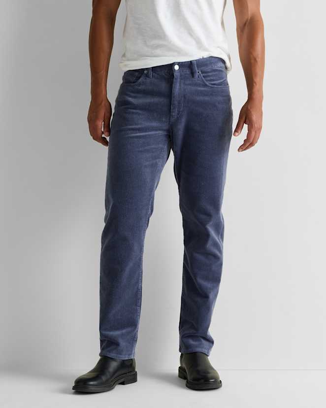 Storm Blue Organic Stretch Corduroy 5-Pocket Pants