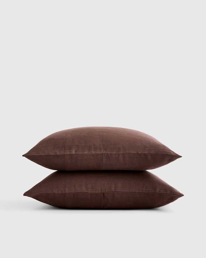 Espresso European Linen Sham Set