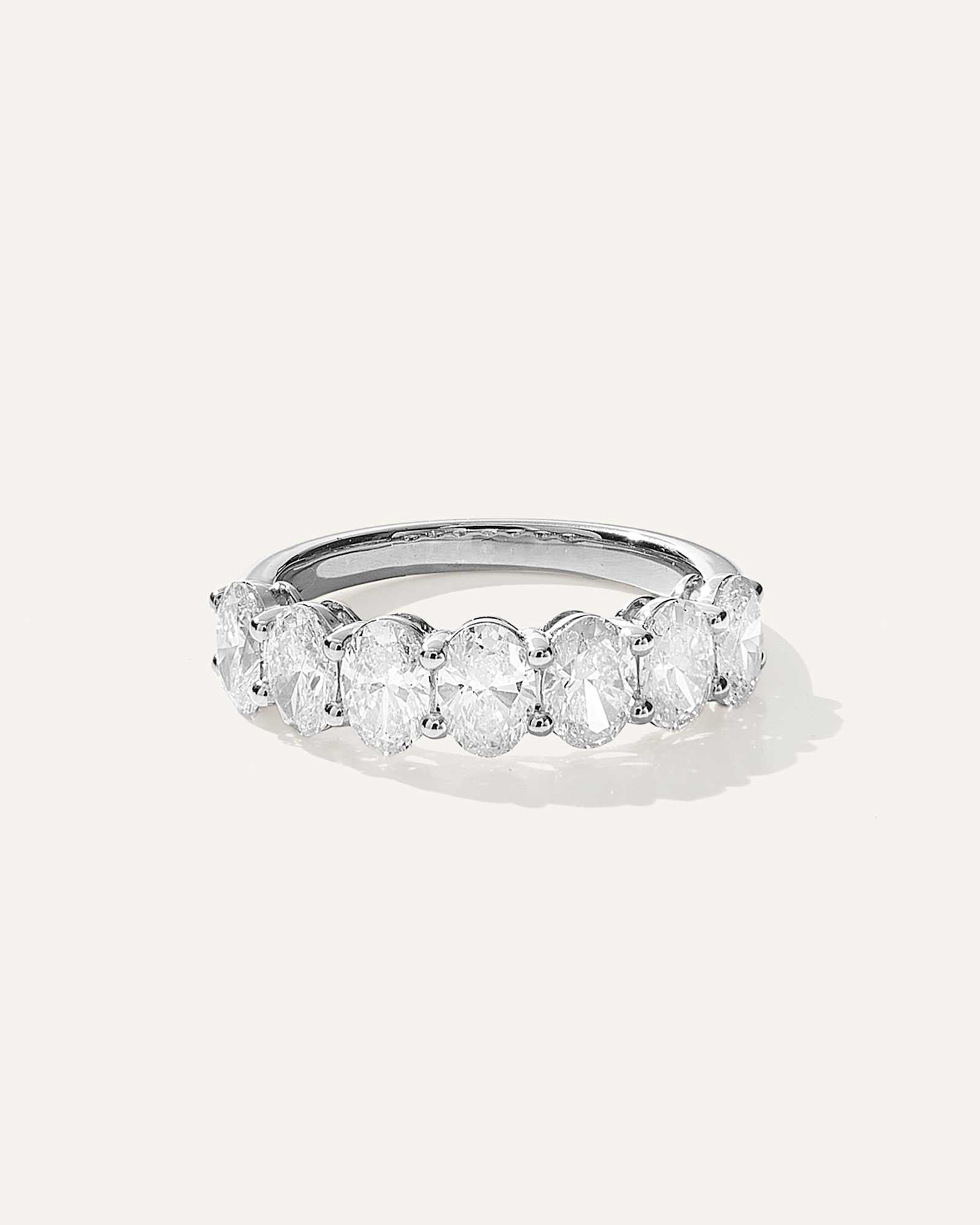 White Gold Lab Grown Diamond Oval Seven Stone Band