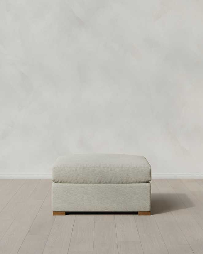 Flax Hollis Slope Arm Ottoman in Performance Basketweave