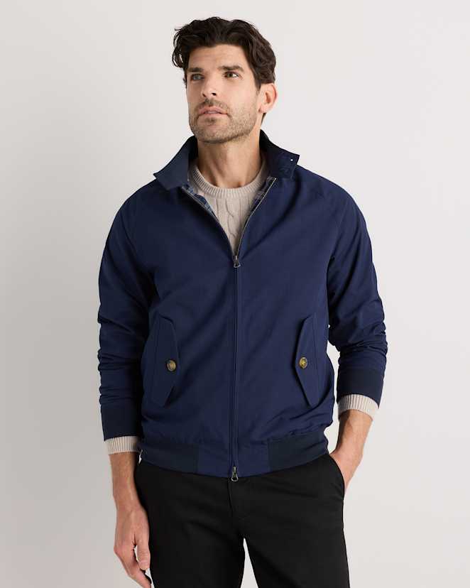 Deep Navy Heritage Water-Resistant Harrington Jacket