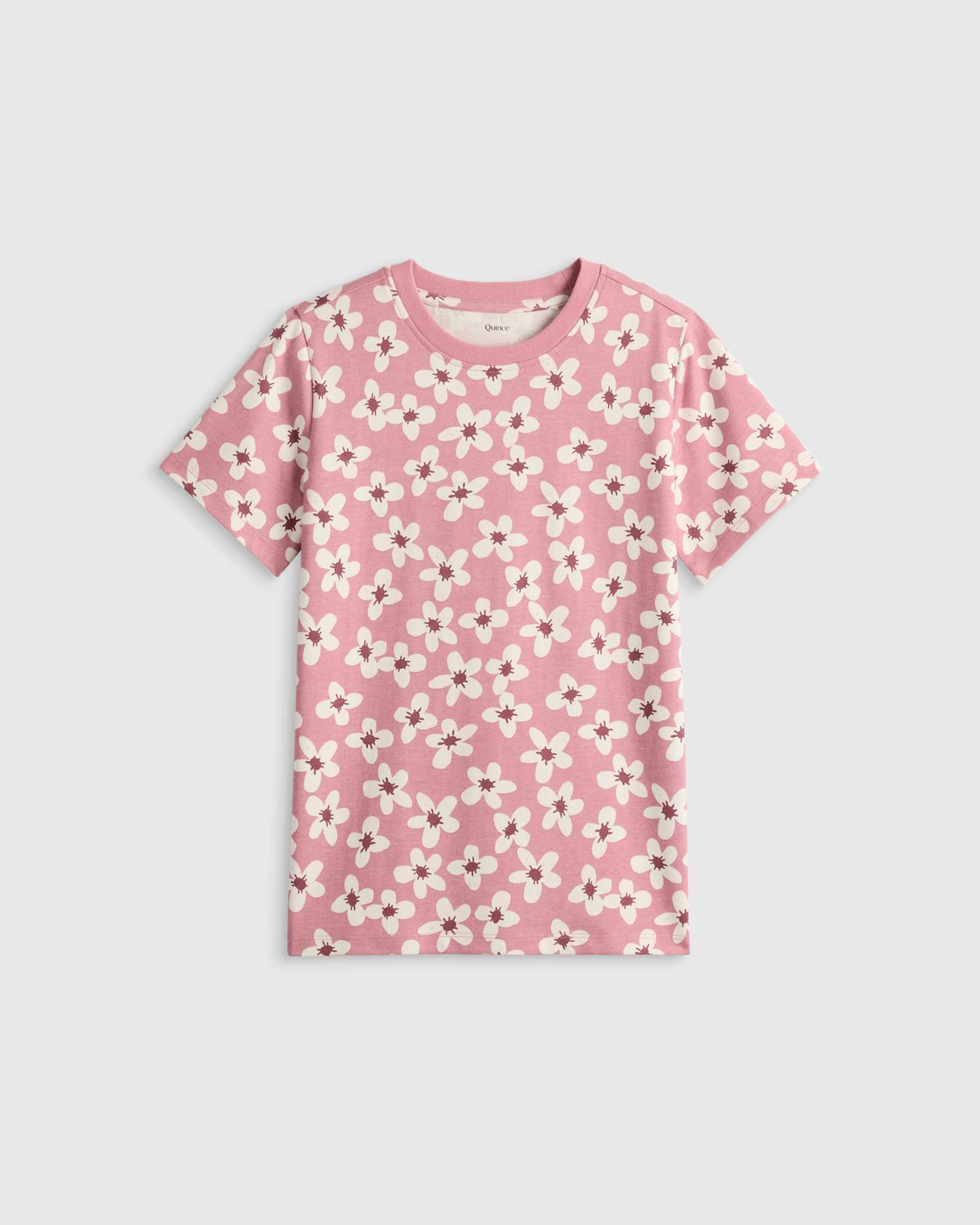mauve-daisies 100% Organic Cotton Jersey Short Sleeve Tee