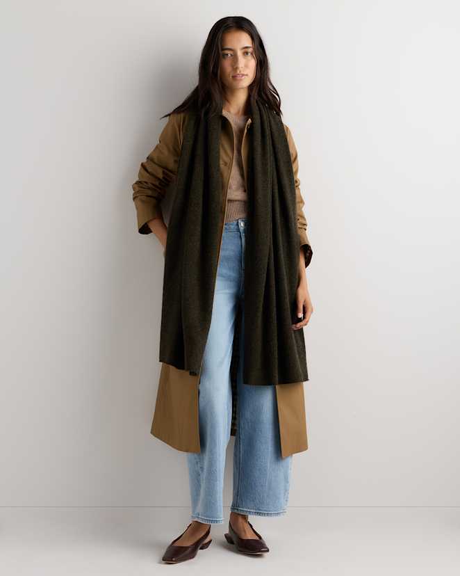 Olive Twist Mongolian Cashmere Wrap
