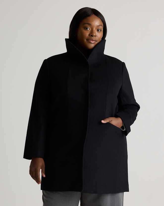 Black Italian Wool Cocoon Coat