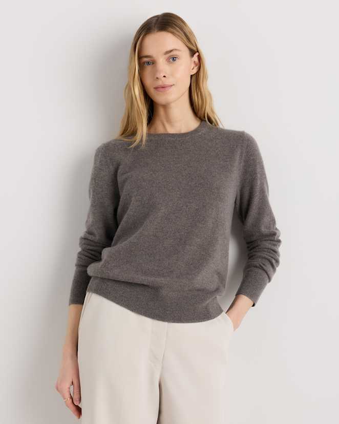 Elk Brown Mongolian Cashmere Crewneck Sweater