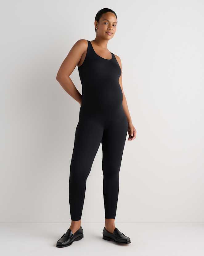 Bold Black Smooth Stretch Maternity Jumpsuit