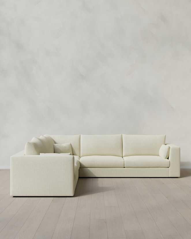 Ivory Oasis L Sectional in Performance Linen