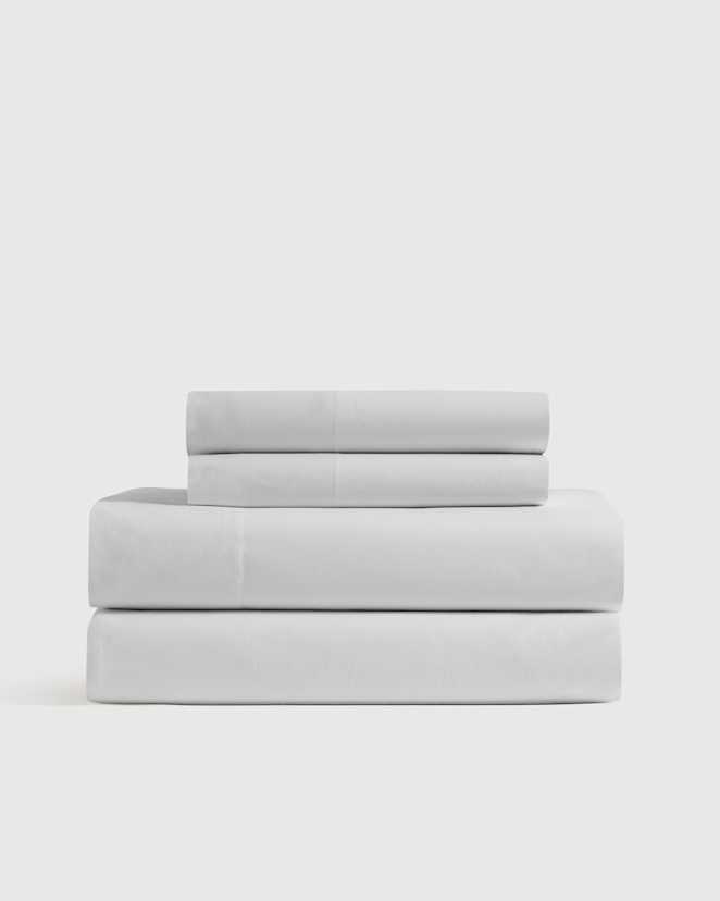 Light Grey Organic Crisp Percale Sheet Set