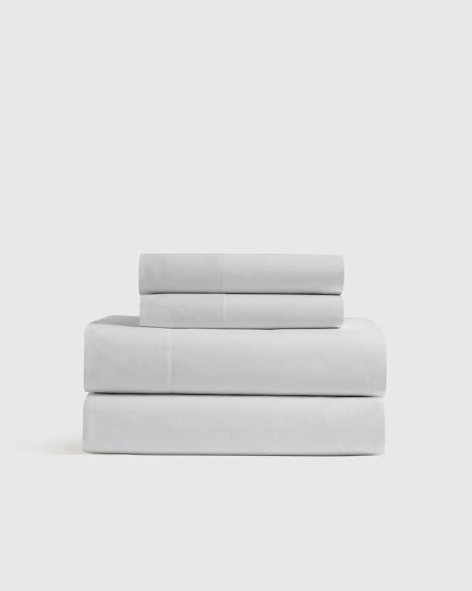 Light Grey Classic Organic Percale Sheet Set