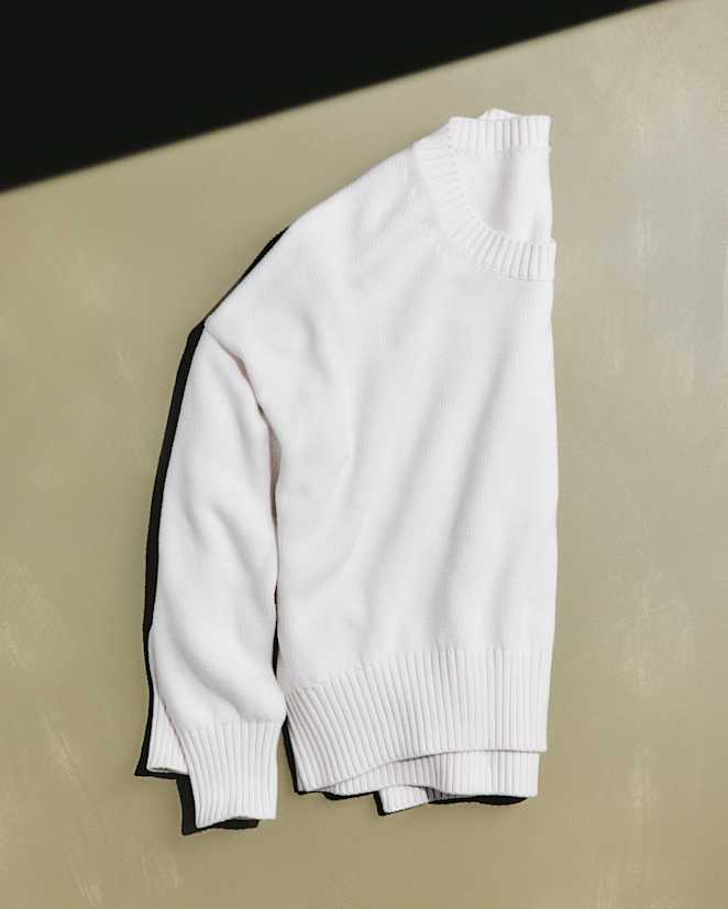 Ivory 100% Organic Cotton Boyfriend Crew Sweater