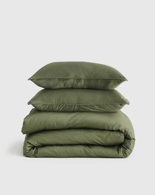 Olive Bamboo Duvet Cover Set