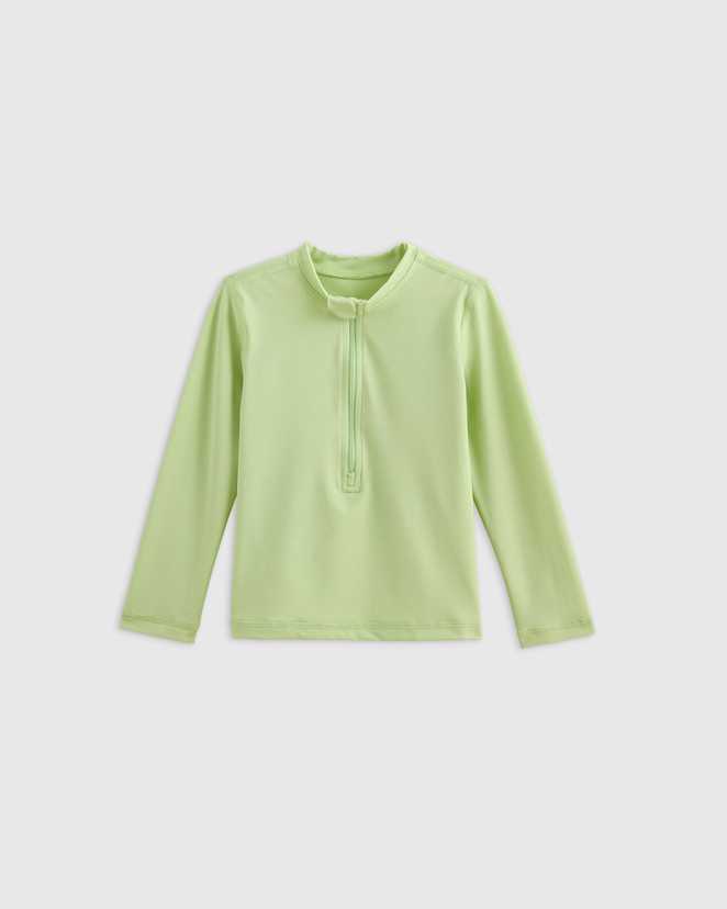 Kiwi Green Long Sleeve Zip-Up Rash Guard