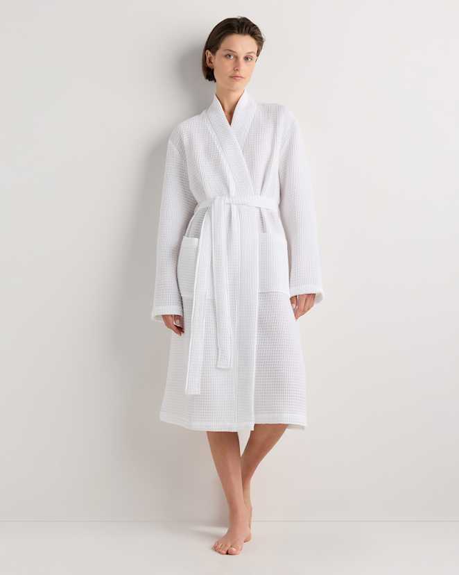 White Organic Turkish Waffle Robe