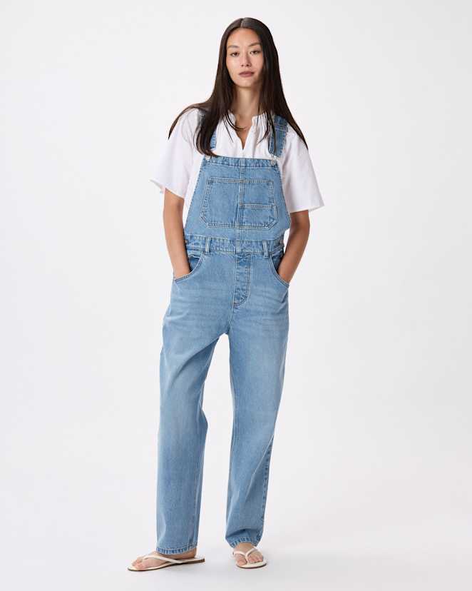 Icey Blue 100% Organic Denim Overalls