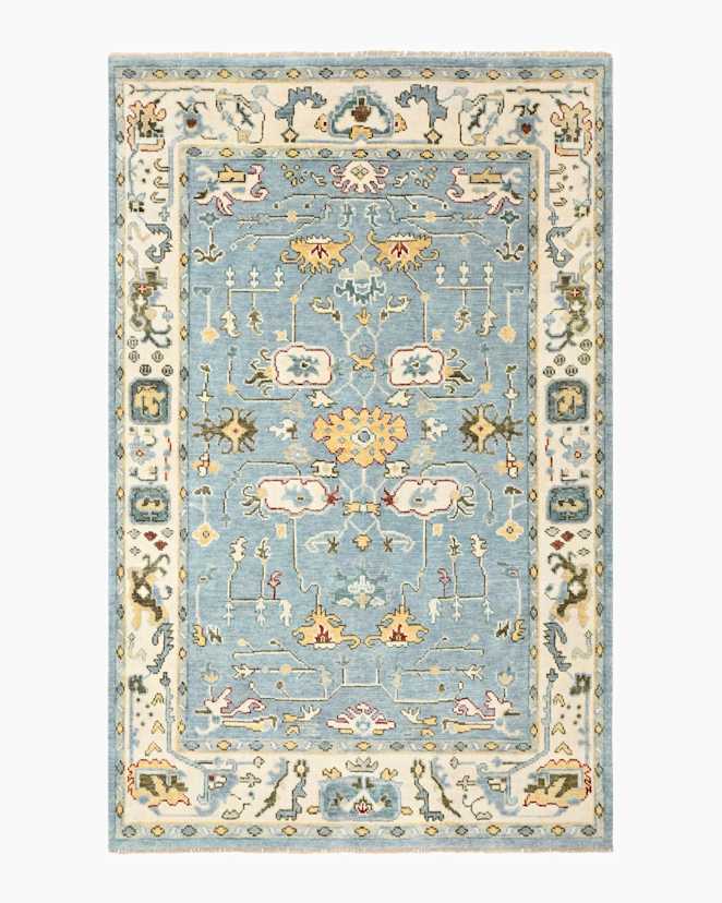 Light Blue Artemis Hand-Knotted Wool Rug
