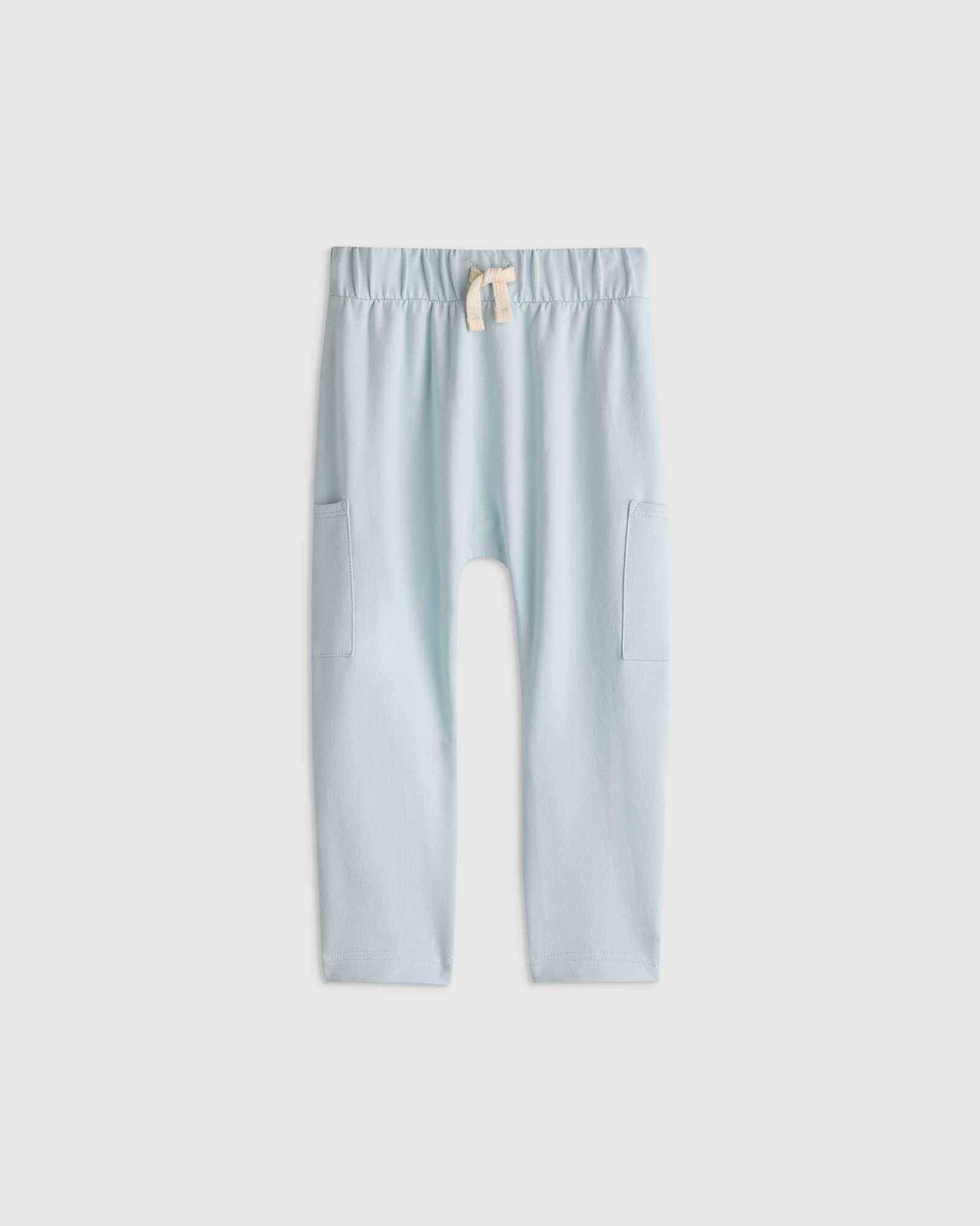 Soft Blue Organic Cotton French Terry Pocket Pants