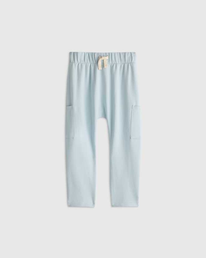 Soft Blue Organic Cotton French Terry Pocket Pants