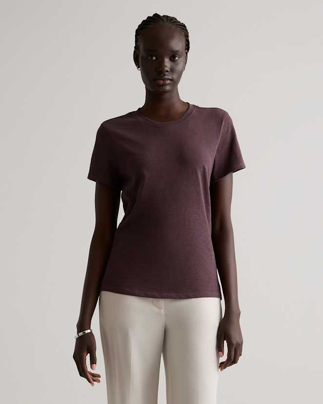 Dried Fig 100% Organic Cotton Slub Crewneck Tee