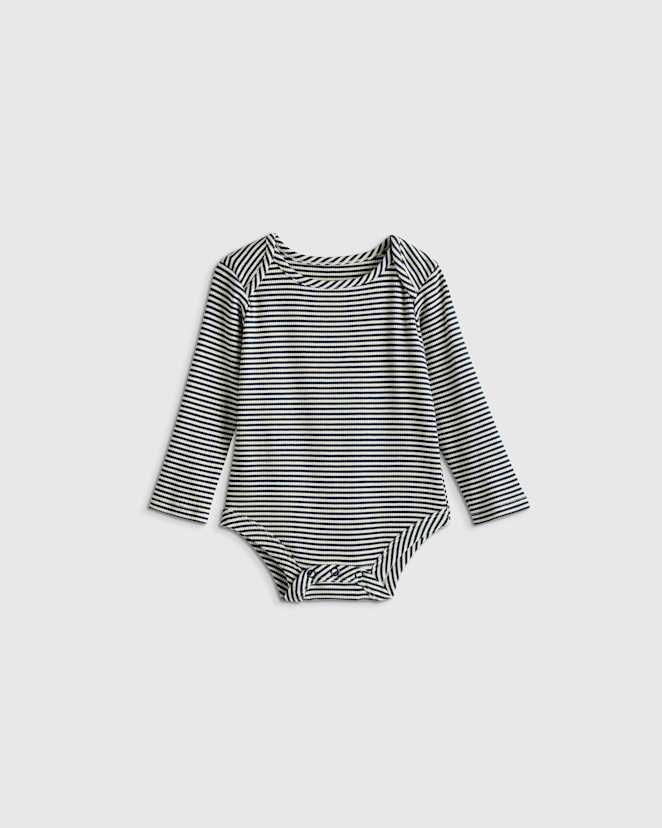 Navy Stripe Softest Rib Long Sleeve Bodysuit