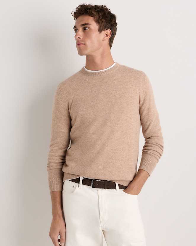 Oatmeal Mongolian Cashmere Crewneck Jumper