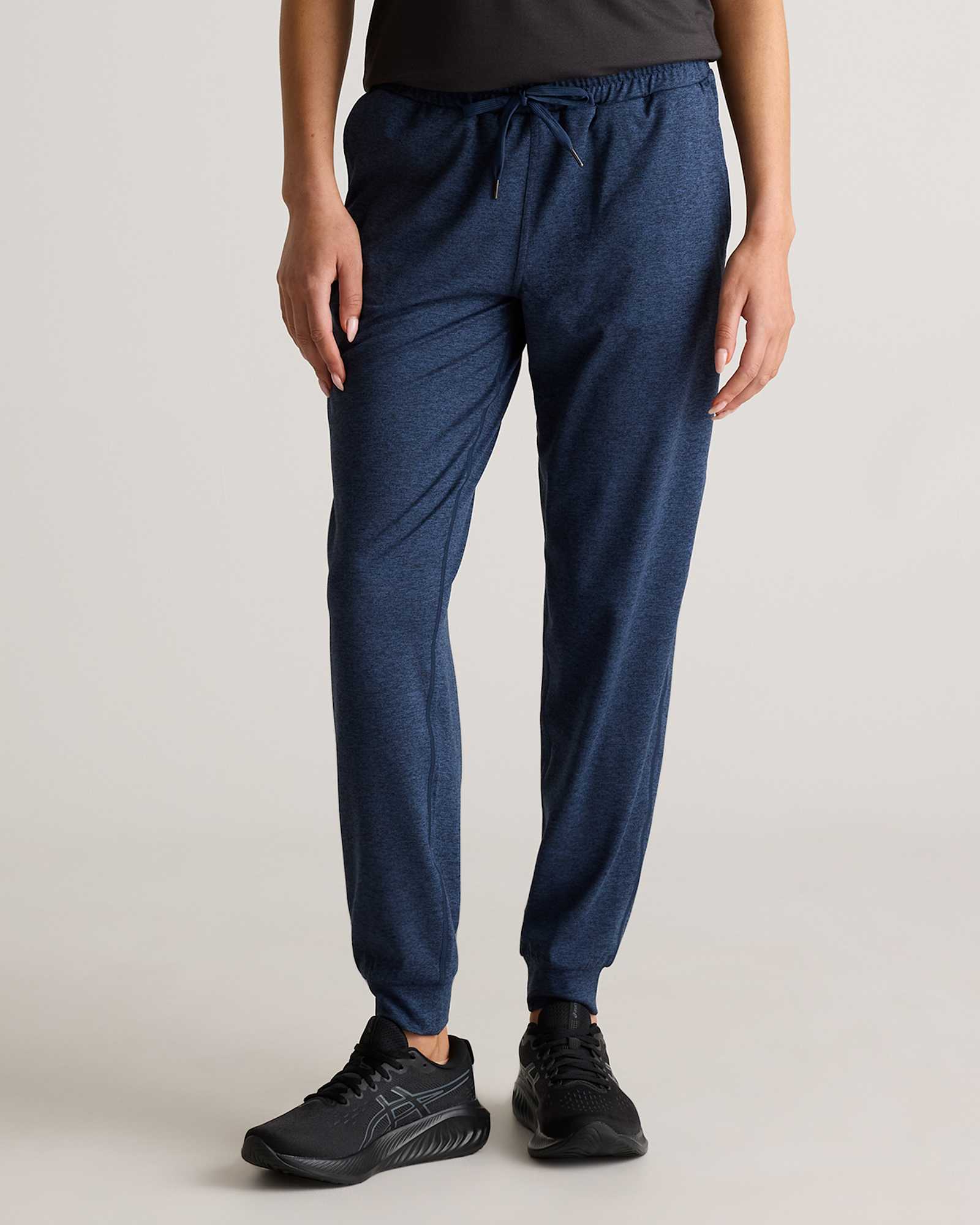 heather-navy Flowknit Mid-Rise Joggers
