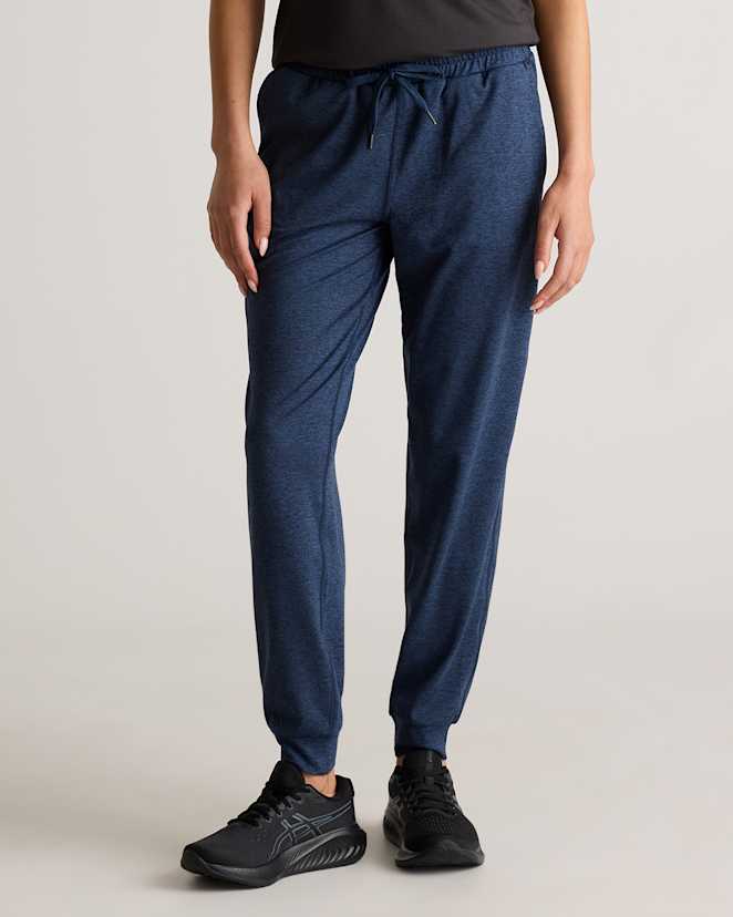 Heather Navy Flowknit Mid-Rise Joggers