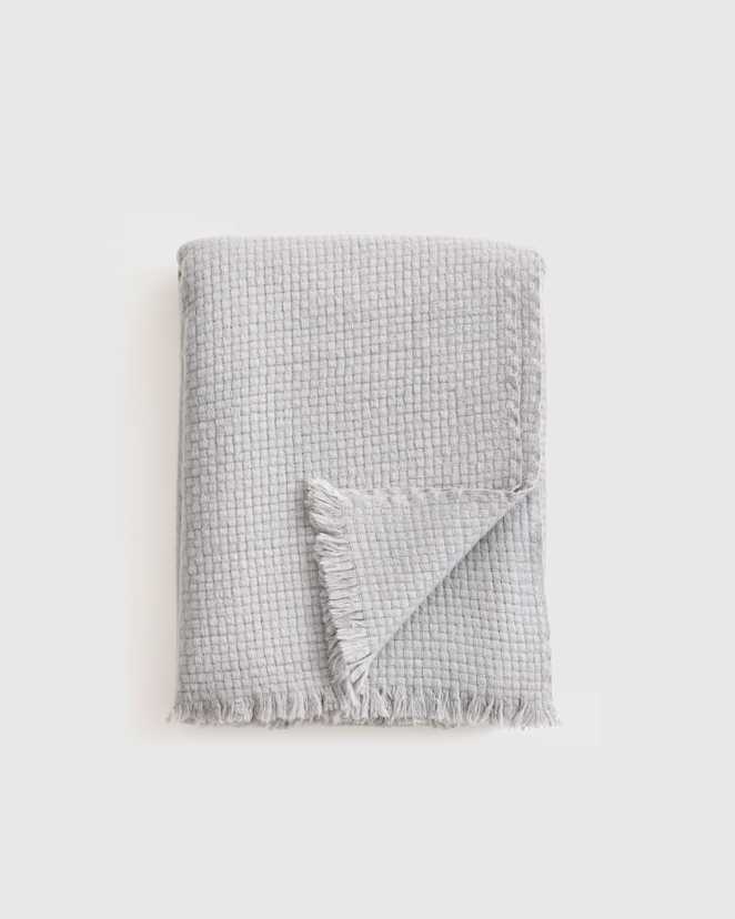 Blue Fog Ultra Luxe Basketweave Throw
