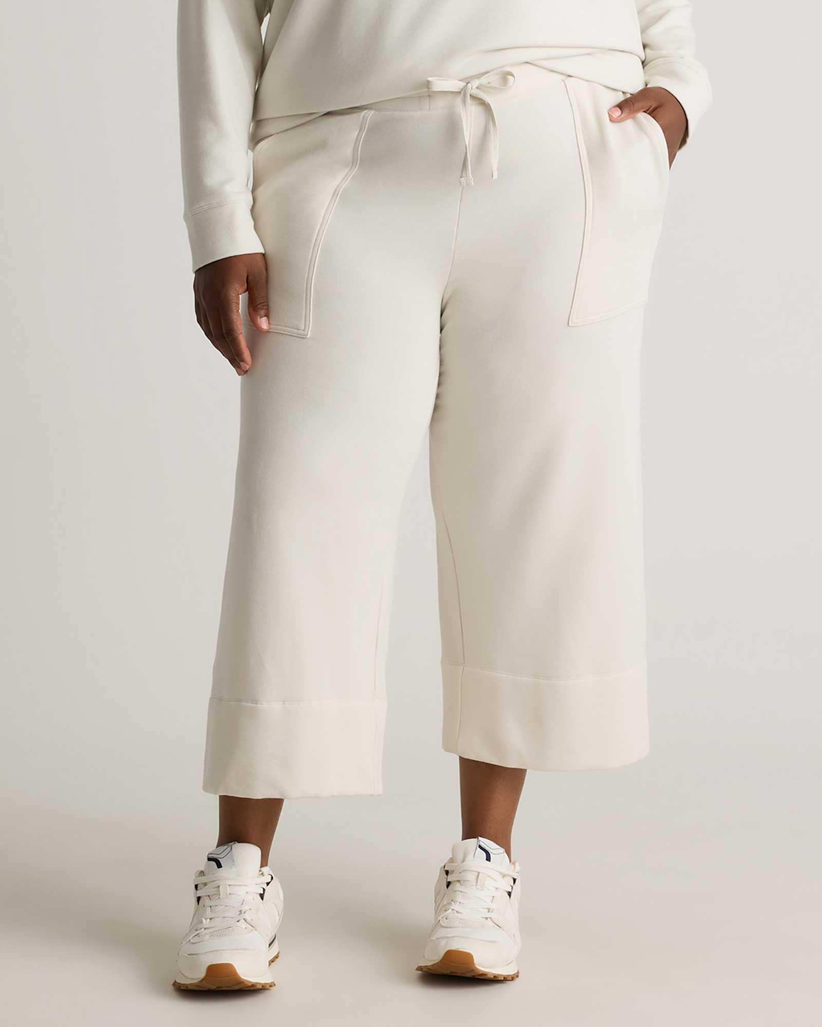 off-white SuperSoft Fleece Cropped Wide Leg Pants