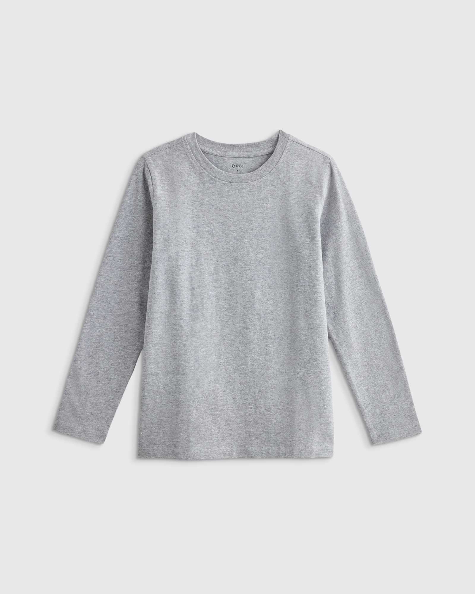 heather-grey 100% Organic Cotton Jersey Long Sleeve Tee