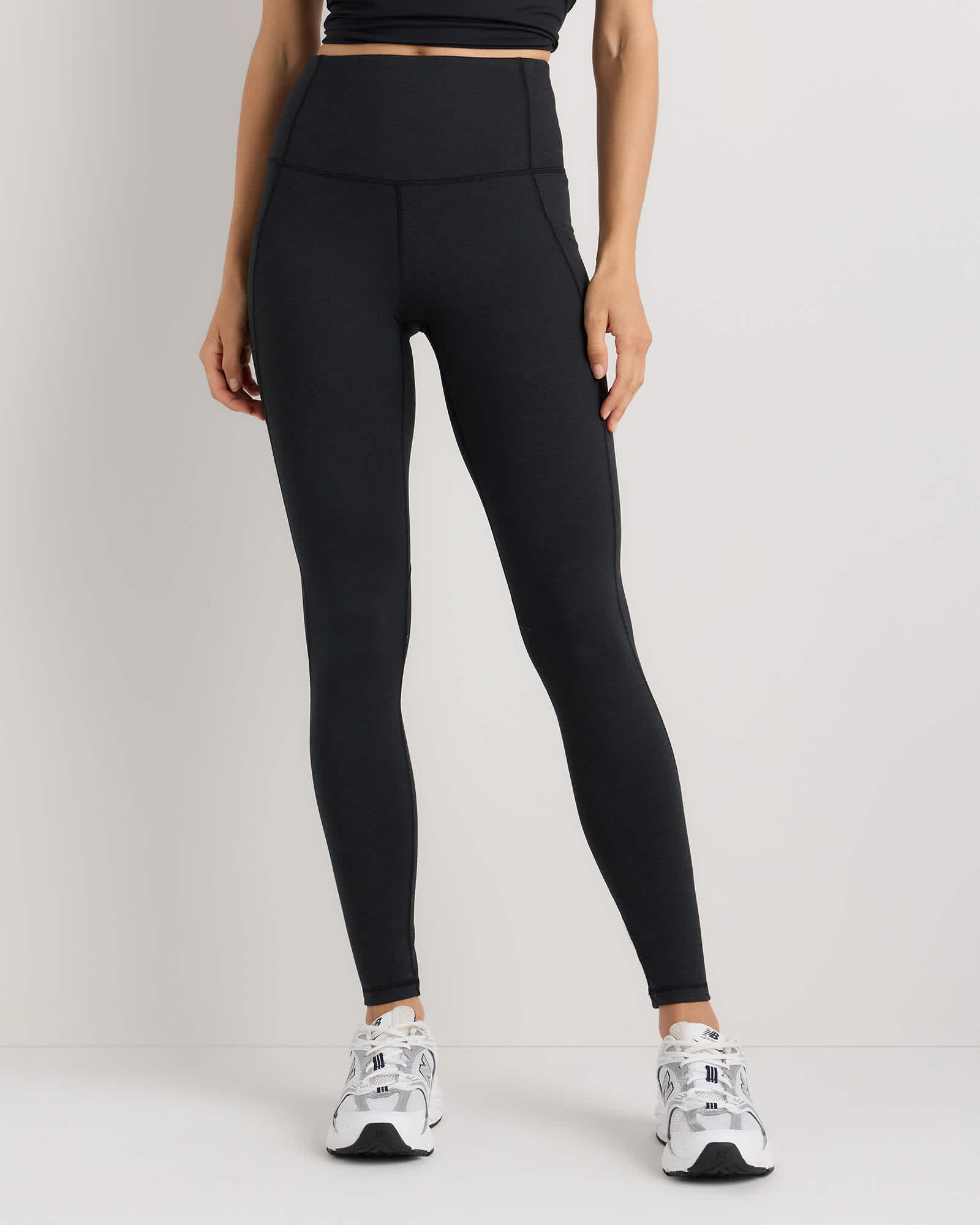 Heather Black Legging taille haute ultra-doux à poches