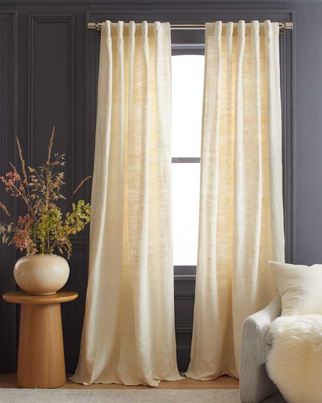 Ivory Raw Silk Curtain