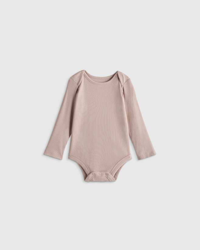 Mushroom Softest Rib Long Sleeve Bodysuit