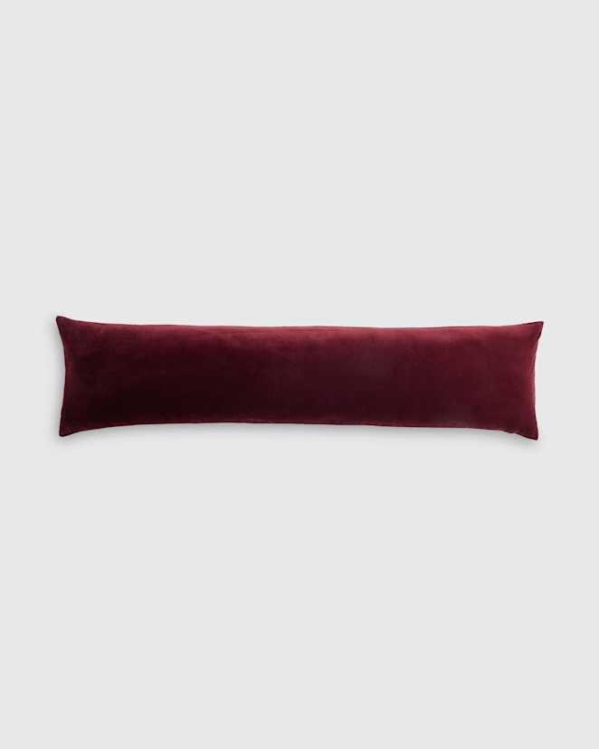 Bordeaux Housse de coussin lombaire surdimensionnée en velours de coton