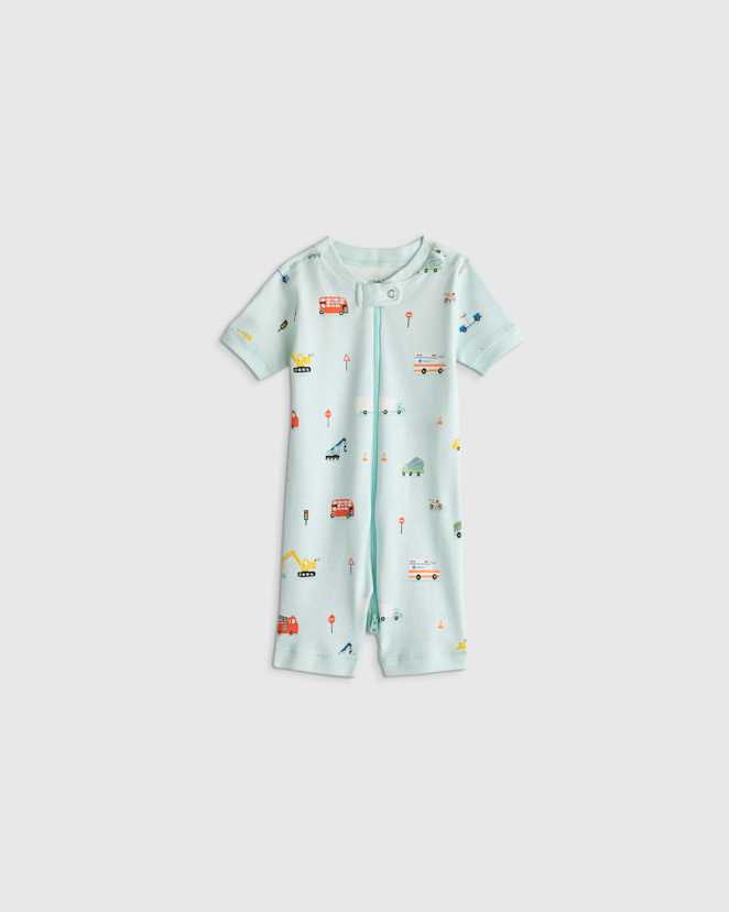 Vehicles 100% Organic Cotton Shortie Onesie Pajama