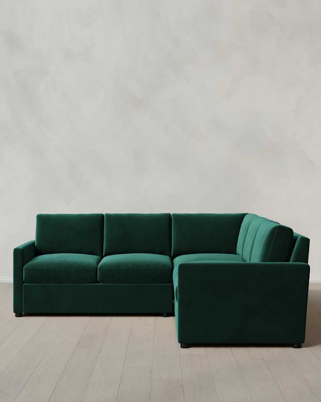 Spruce Brennan L Sectional in Performance Velvet