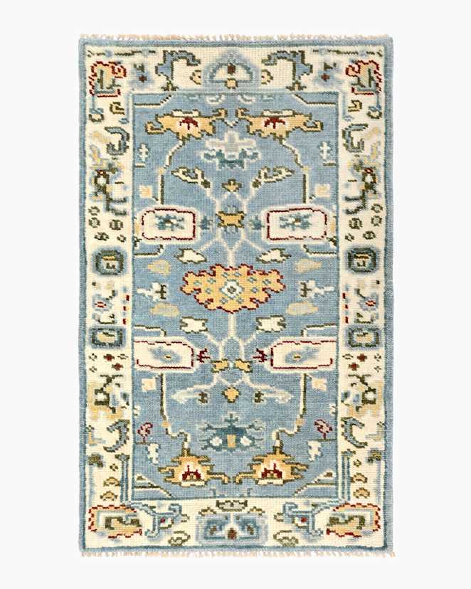 Light Blue Artemis Hand-Knotted Wool Rug