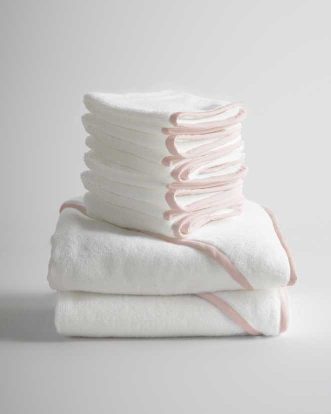 Soft Pink Organic Turkish Cotton Baby Bath Bundle