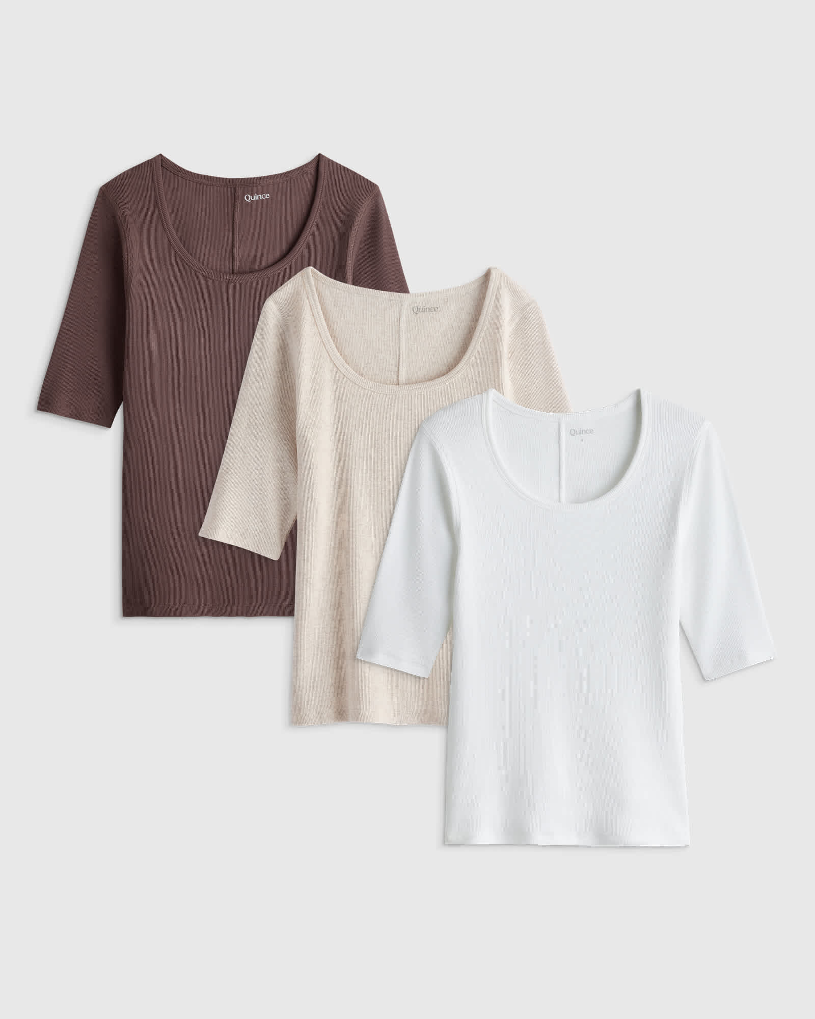 W-LKT-32-TAUBRO Women s Organic Cotton Micro-Rib Elbow Sleeve Tee Taupe Brown074 EDITED