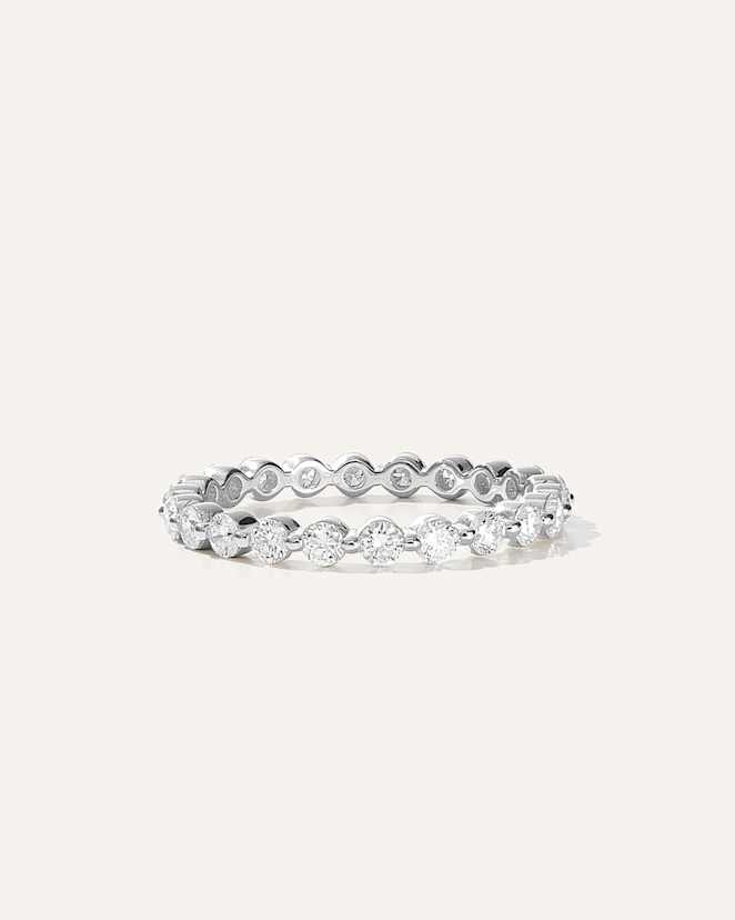 White Gold Lab Grown Diamond Single Shared Prong Eternity Band