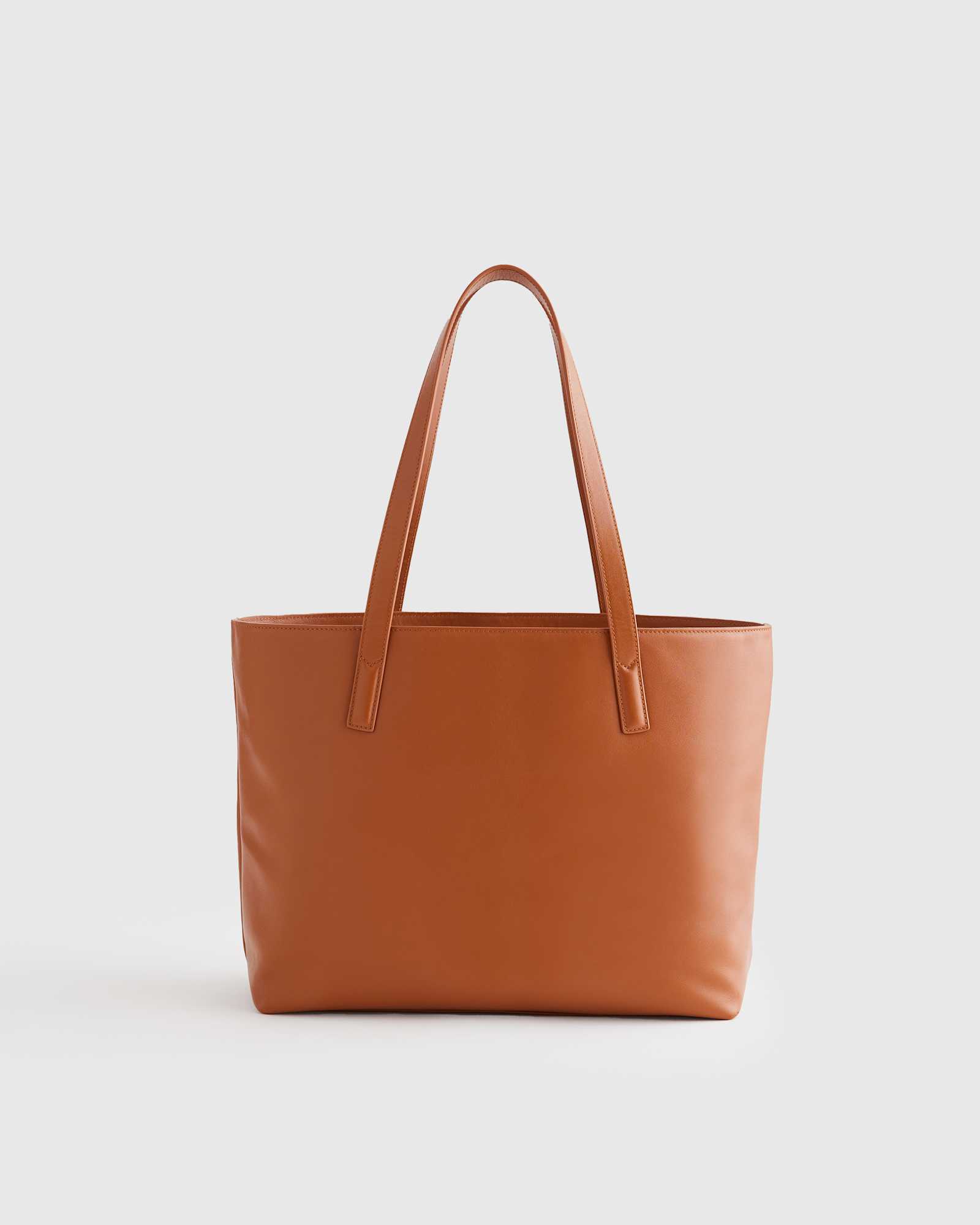 Classic Structured Leather Tote - 13858347909231
