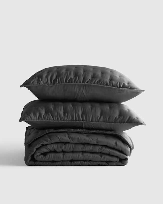 Charcoal Bamboo Dream Quilt Set